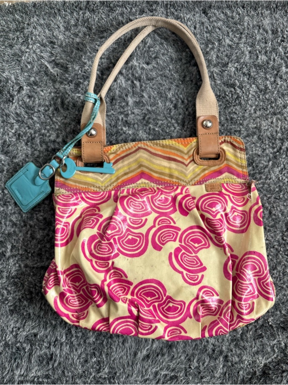 Fossil Key Pier multicolored canvas purse